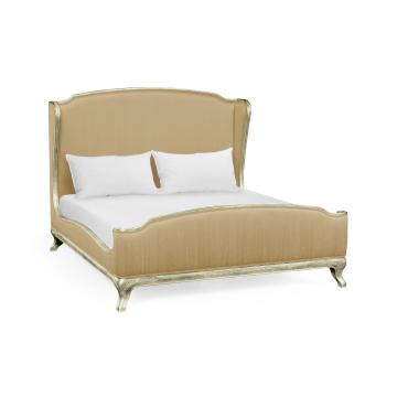 Super King Bed Frame Louis XV in Grey Weathered - Muscatelle Silk