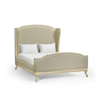 King Bed Frame Louis XV in Country Sage - Duck Egg Silk