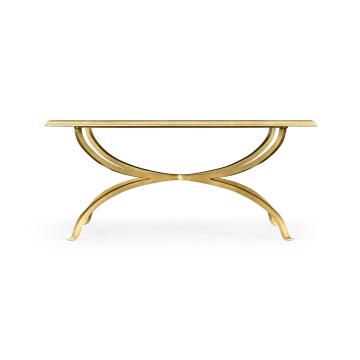 √É‚Ä∞glomis√É¬© and gilded iron square coffee table (Gold)