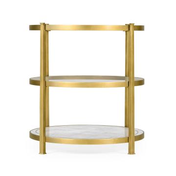 Round Side Table Contemporary Three-Tier - Gilded