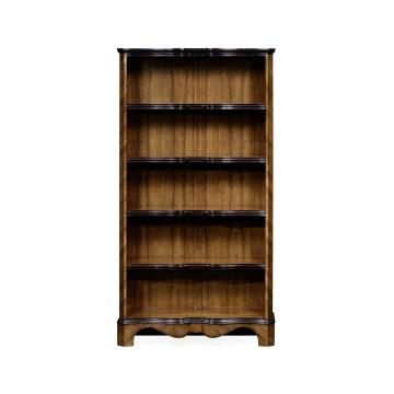 Tall Argentinian Walnut Open Bookcase