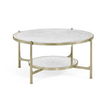 Round Coffee Table Contemporary - Antique Silver