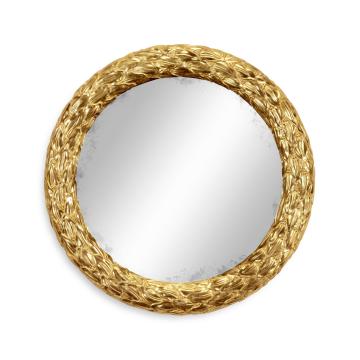 Small Round Mirror Water Gilded - Gold