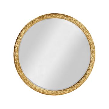 Large Round Mirror Water Gilded - Gold