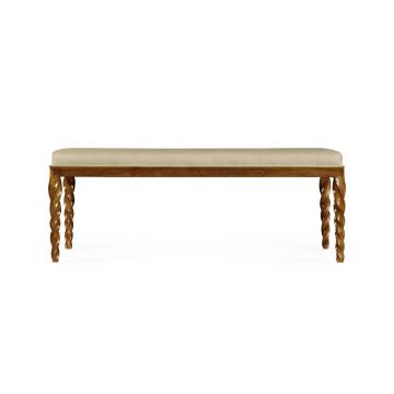 Jonathan Charles Twist Ottoman with Tray Table in Walnut