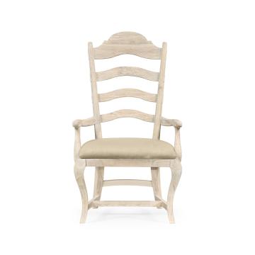 Dining Chair with Arm in Limed Acacia - Mazo