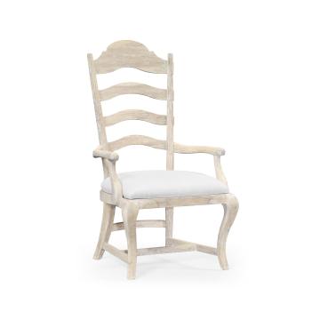 Dining Chair with Arm in Limed Acacia - COM