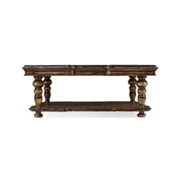 Square Coffee Table Eclectic in Rustic Walnut