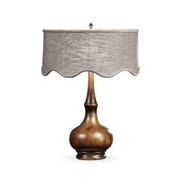 Rustic Walnut Wood Table Lamp