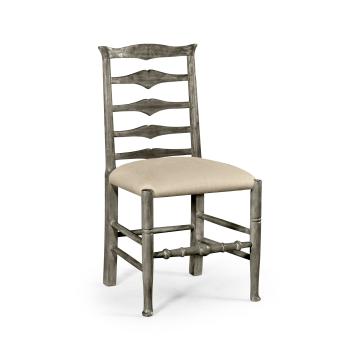 Casual Ladder Back Side Chair in Mazo - Antique Dark Grey