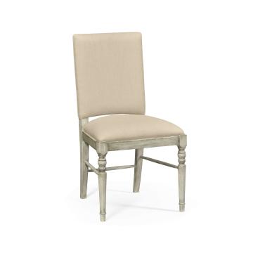 Jonathan Charles Upholstered Side Chair in Rustic Grey Acacia