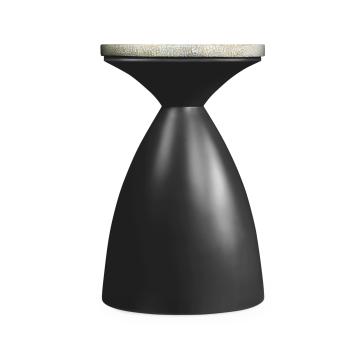 Round Wine Table Hourglass - Charcoal & Eggshell