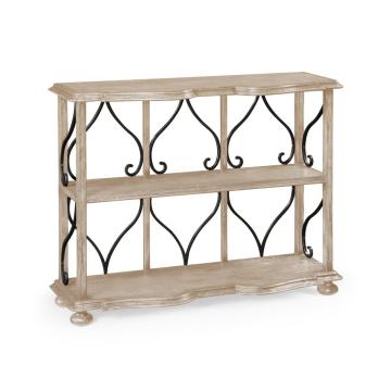Shelving Unit Wrought Iron in Limed Acacia