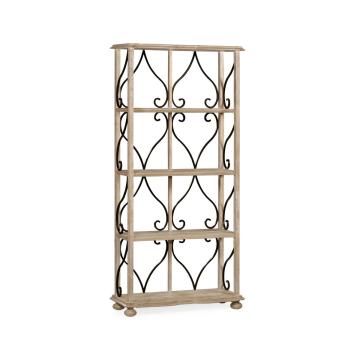 Etagere Wrought Iron in Limed Acacia