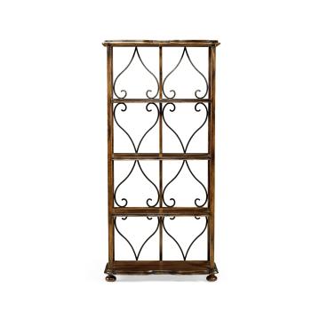 Etagere Wrought Iron in Rustic Walnut