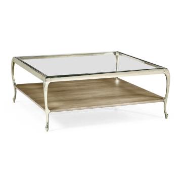 Parisian Square Coffee Table with Glass Top