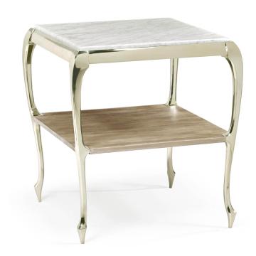 Parisian Square Side Table with Marble Top