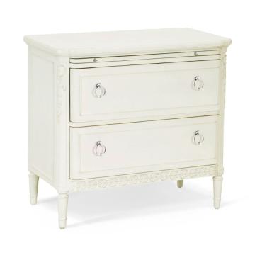 Floral Motif Bedside Table With Two Drawers