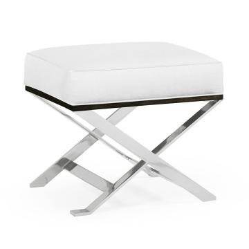 Contemporary White Stainless Steel Stool White
