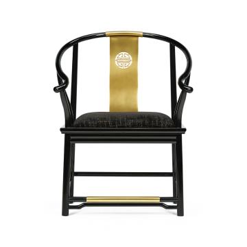 Asian Fusion Curved Dining Armchair in Capriccio