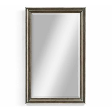 Dark Grey Walnut Wall Mirror - Mother of Pearl