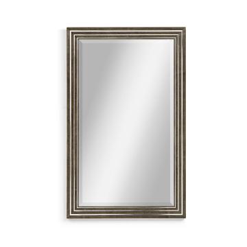 Dark Grey Walnut Wall Mirror - Stainless Steel