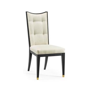 Ebonised Oak Dining Chair with Brass Feet - Castaway