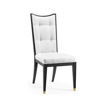 Ebonised Oak Dining Chair with Brass Feet - COM