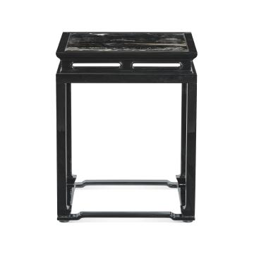 Smoky Square End Table with Marble Top