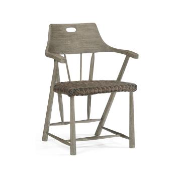 Smokers Style Grey Outdoor Dining Chair