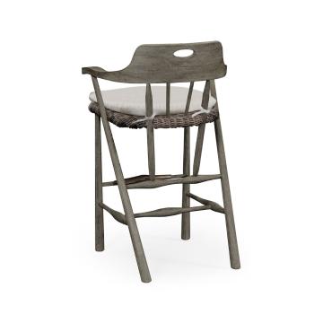 Smokers Style Grey Outdoor Bar Stool in COM