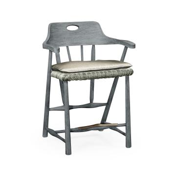 Smokers Style Cloudy Grey Outdoor Counter Stool