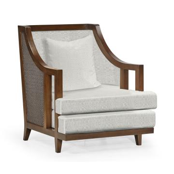 Hampton Walnut & Grey Outdoor Armchair