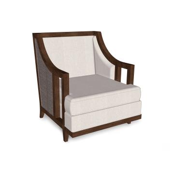 Hampton Walnut & Grey Outdoor Armchair in COM