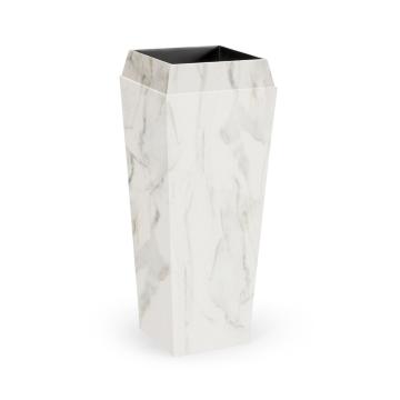 Outdoor Large Square Planter in Faux White Marble