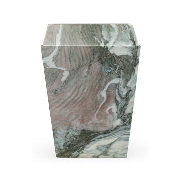 Outdoor Small Square Planter in Faux Black Marble