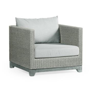 Hampton Rattan & Cloudy Grey Outdoor Armchair in COM