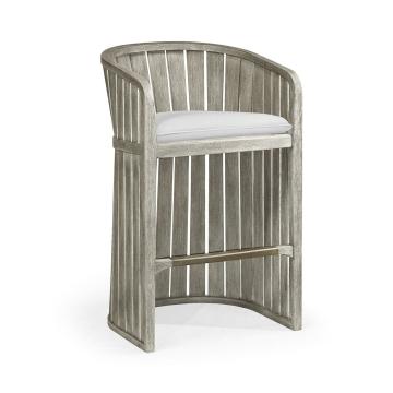 Slatted Sand Outdoor Bar Stool in COM