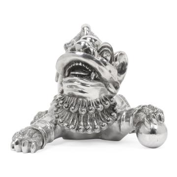 Foo Dog Ornament - Stainless Steel 
