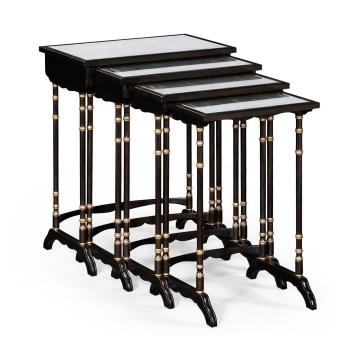 Black painted nesting table 
