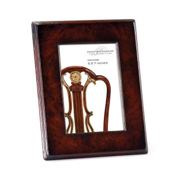 Crotch mahogany picture frame stepped borders
