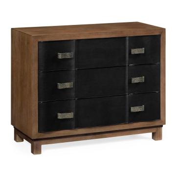 Curated Black Leather Chest of Drawers 