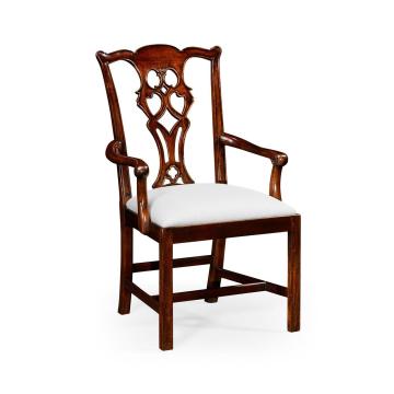 Buckingham Chippendale Antique Mahogany Arm Chair
