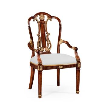 Buckingham Gilded Lyre Back Arm Chair