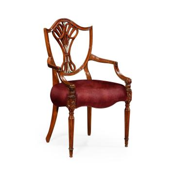 Dining Armchair Renaissance with Mother of Pearl Details - Leather