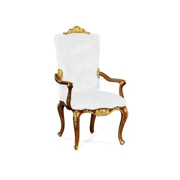 Dining Arm Chair with Gilt Carved Detailing