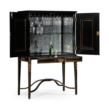 Formal Black & Gold Drinks Cabinet