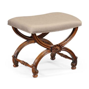 Stool with Scallop Shell in Walnut - Mazo