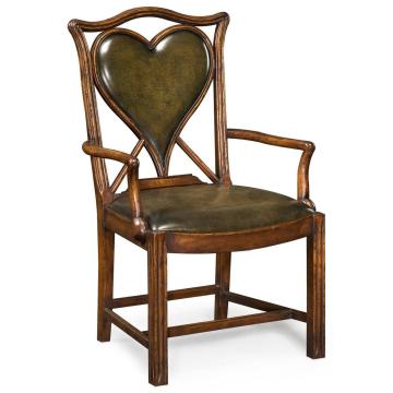 Armchair Heart Playing Card - English Green Leather