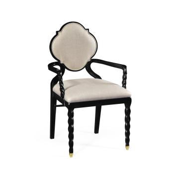 Dining Chair with Arms Barley in Black - Mazo
